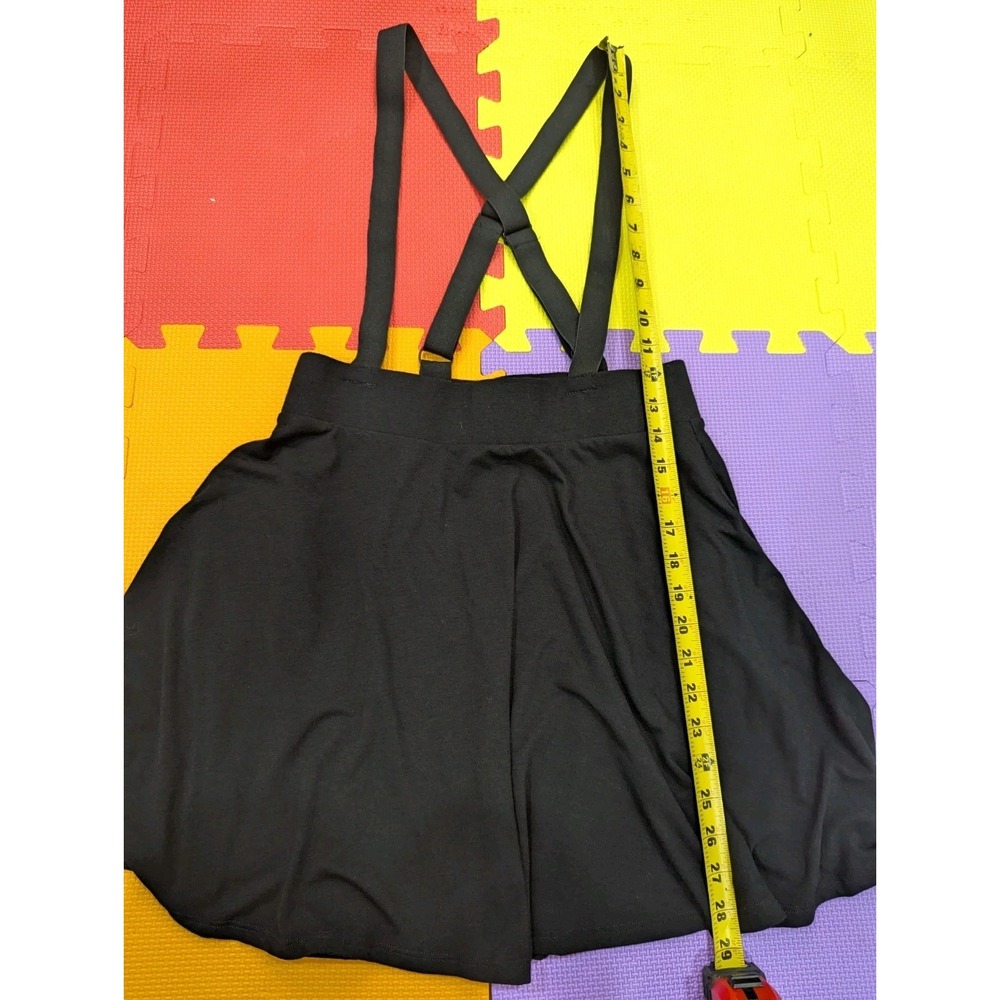 Hot Topic Black Suspender Skater Skirt‎ with Pockets - Size Medium
